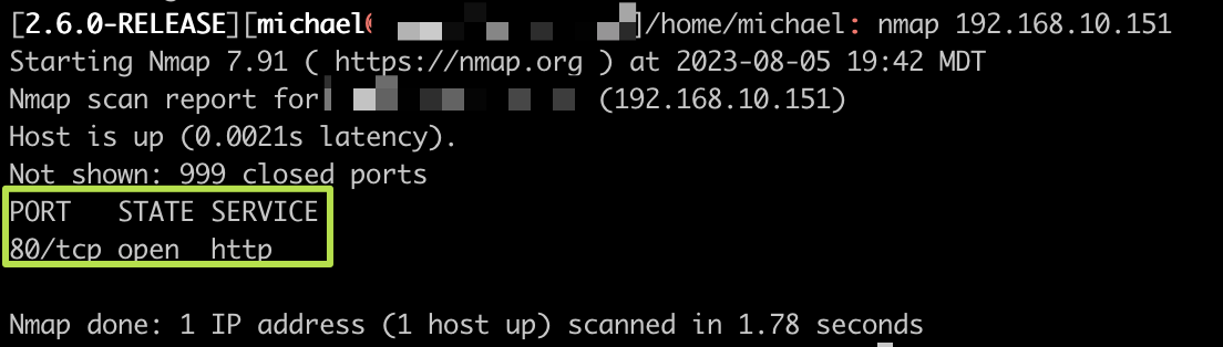 Using nmap to see what we find